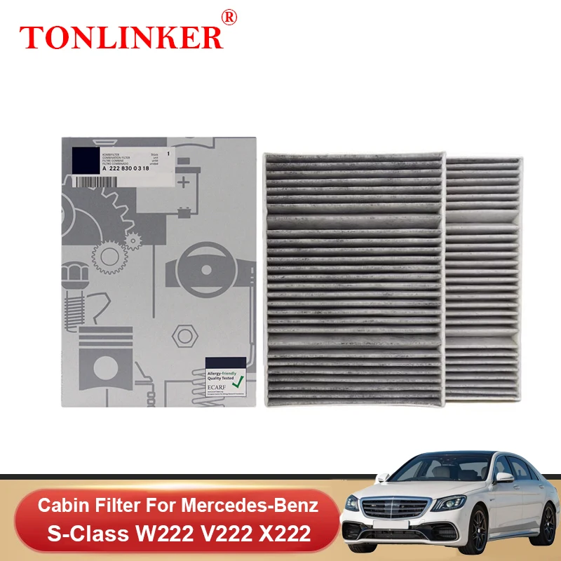 

TONLINKER Cabin Filter For Mercedes Benz S CLASS W222 V222 X222 2013-2020 S350d S400 d S450 S500 S560 S600 L S650 S63 S65 AMG