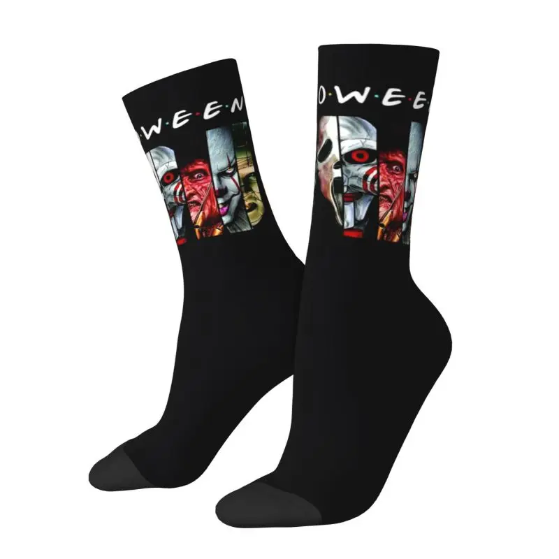 Cute Mens Halloween Horror Movie Character Dress Socks Unisex Comfortable Warm 3D Print Crew Socks