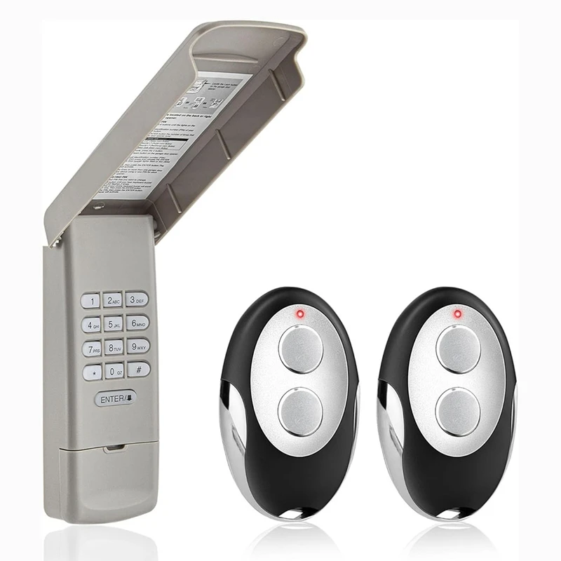 Teclado abridor de porta de garagem FULL-877MAX com 2 controles remotos de abridor de porta de garagem, substitui controle remoto 893LM 893Max 971LM 371LM