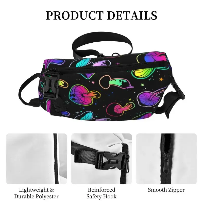 Mushroom flower Chest Bag Crossbody Backpack Men Waterproof Shoulder Bags Women's Casual Messenger Bag Unisex Small Bag