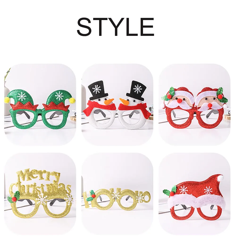 نظارات عيد الميلاد لعوب عطلة النظارات الإطار سانتا النظارات البلاستيكية نظارات الحفلات للتصوير الفوتوغرافي الدعائم عطلة الكبار