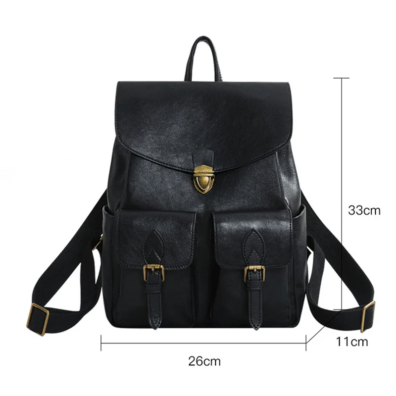 MOTAORA Anti-theft Backpack For Women Genuine Leather Luxury Black Backpacks For School Teenagers Girls 2024 Woman Vintage Bag