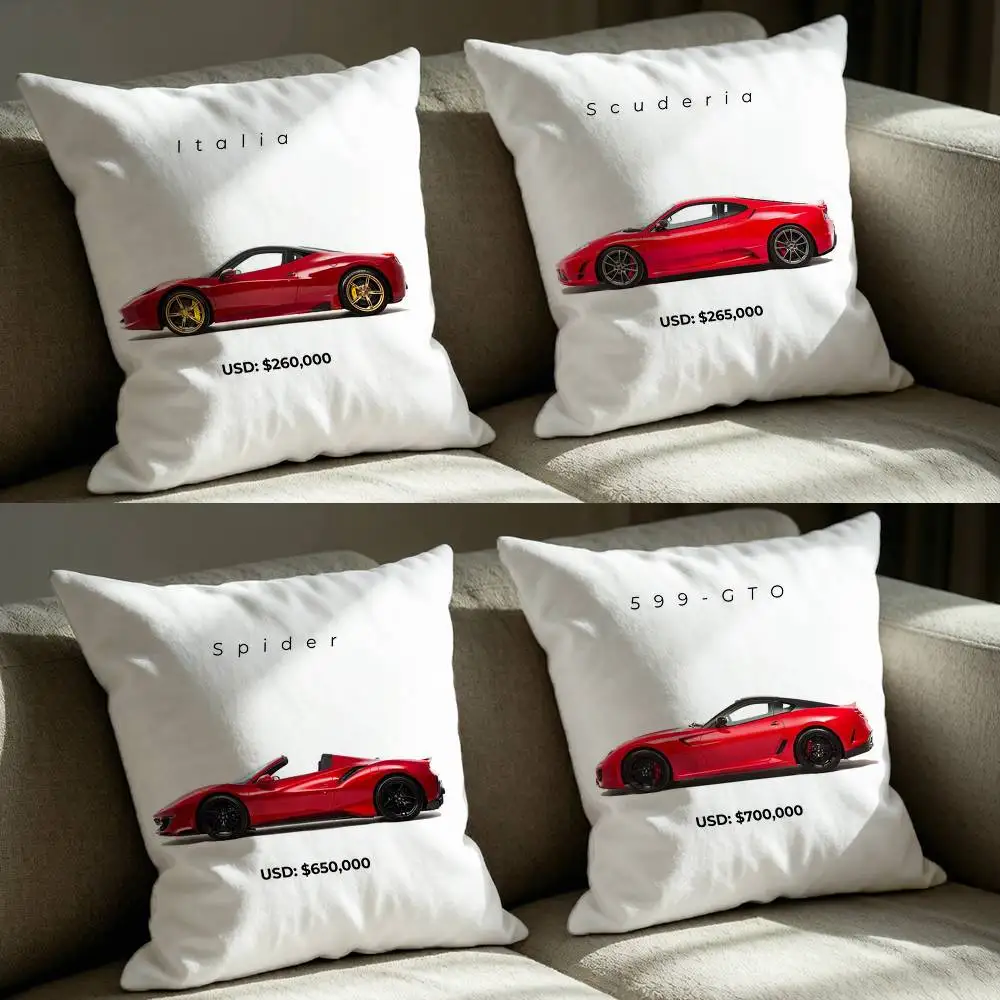 RariCars 458 Italia SP3 Daytona Series  Square Sofa Pillow Cover Solid Color Living Room Home Decor Cushion Case