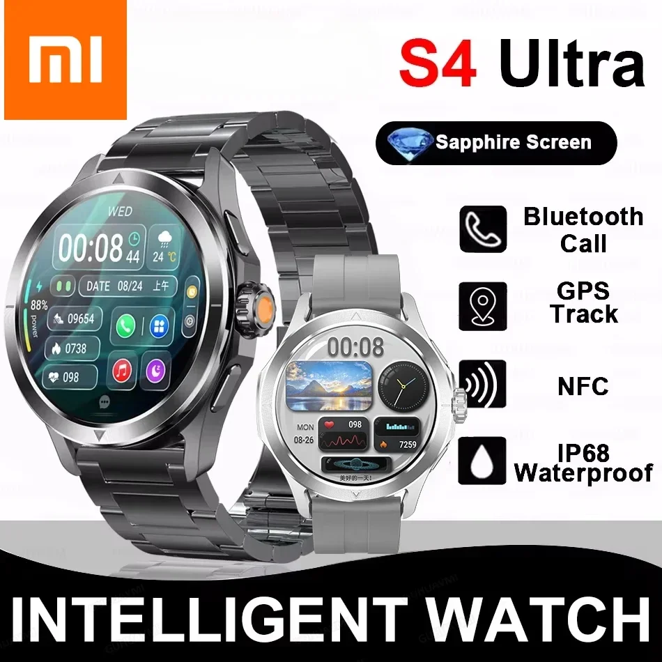 Xiaomi S4 Ultra Outdoor Sports Smart Watch Men AMOLED Screen NFC GPS Compass Heart rate Waterproof Bluetooth Call SmartWatch