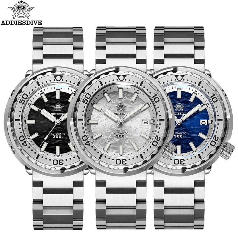 ADDIESDIVE Dress Tuna Men's Watch 300m Waterproof NH35 Sapphire AD2098 Automatic Mechanical Watches Stainless Steel reloj hombre