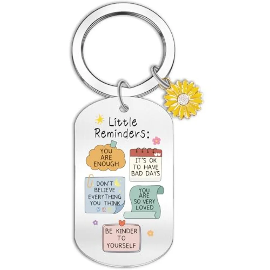 

Mental Health Key Gifts Set: Little Reminder Key Chain for Women Inspirational Keyring