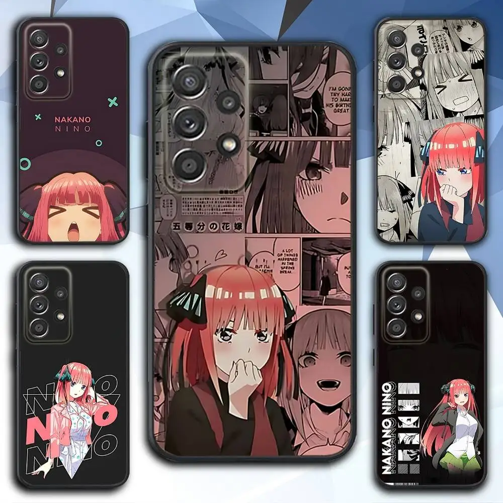 

N-Nino Anime N-Nakano Phone Case For Samsung S 25,24,23,22,30,21,10,9,Ultra,Plus,Lite,FE,4,5 G Soft Black Case