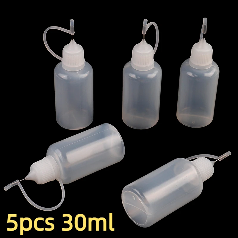 30ml 5 sztuk plastikowy aplikator kleju DIY igła butelka do wyciskania do telefonu PCB czyszczenie narzędzia do naprawy spawania