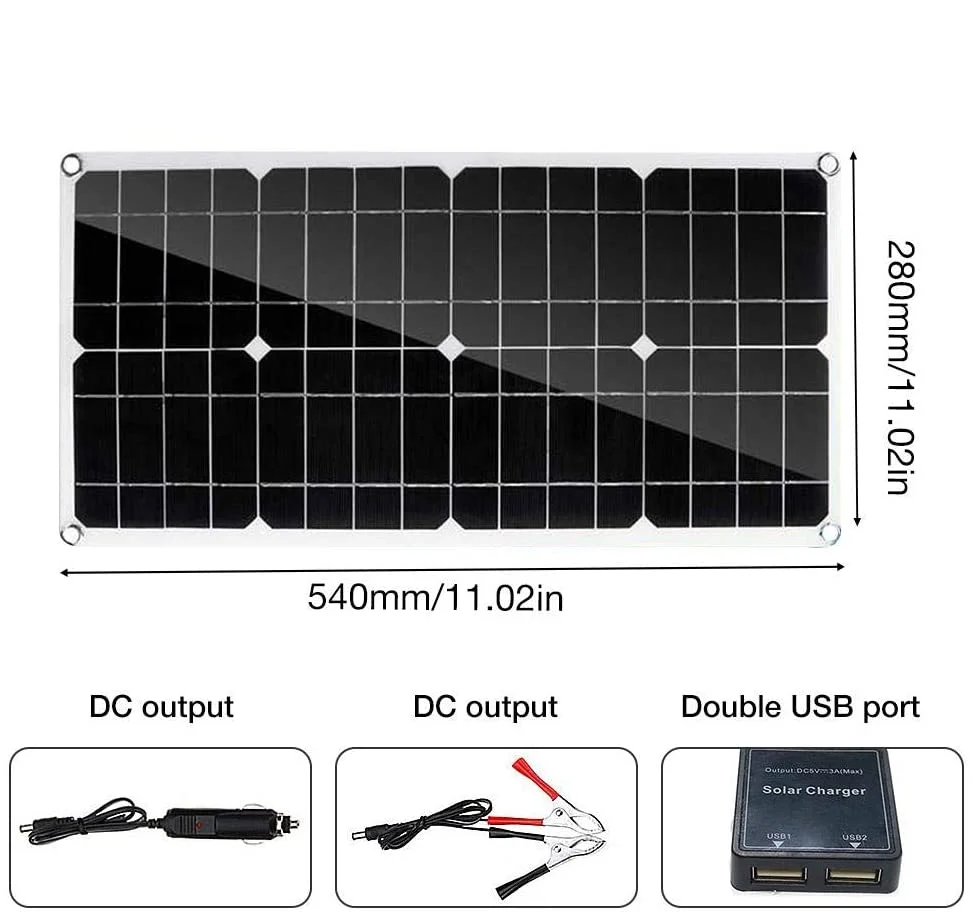 600W Solar Power System Kit Battery Charger  Solar Panel 10-100A Charge Controller Complete Power Generation Home Camp  Outdoor