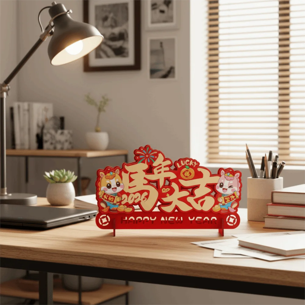 Cartoon Horse Year Ornament Traditional Blessing Felt Fortune Ornaments Zodiac Horse Chinese Style New Year Decoration