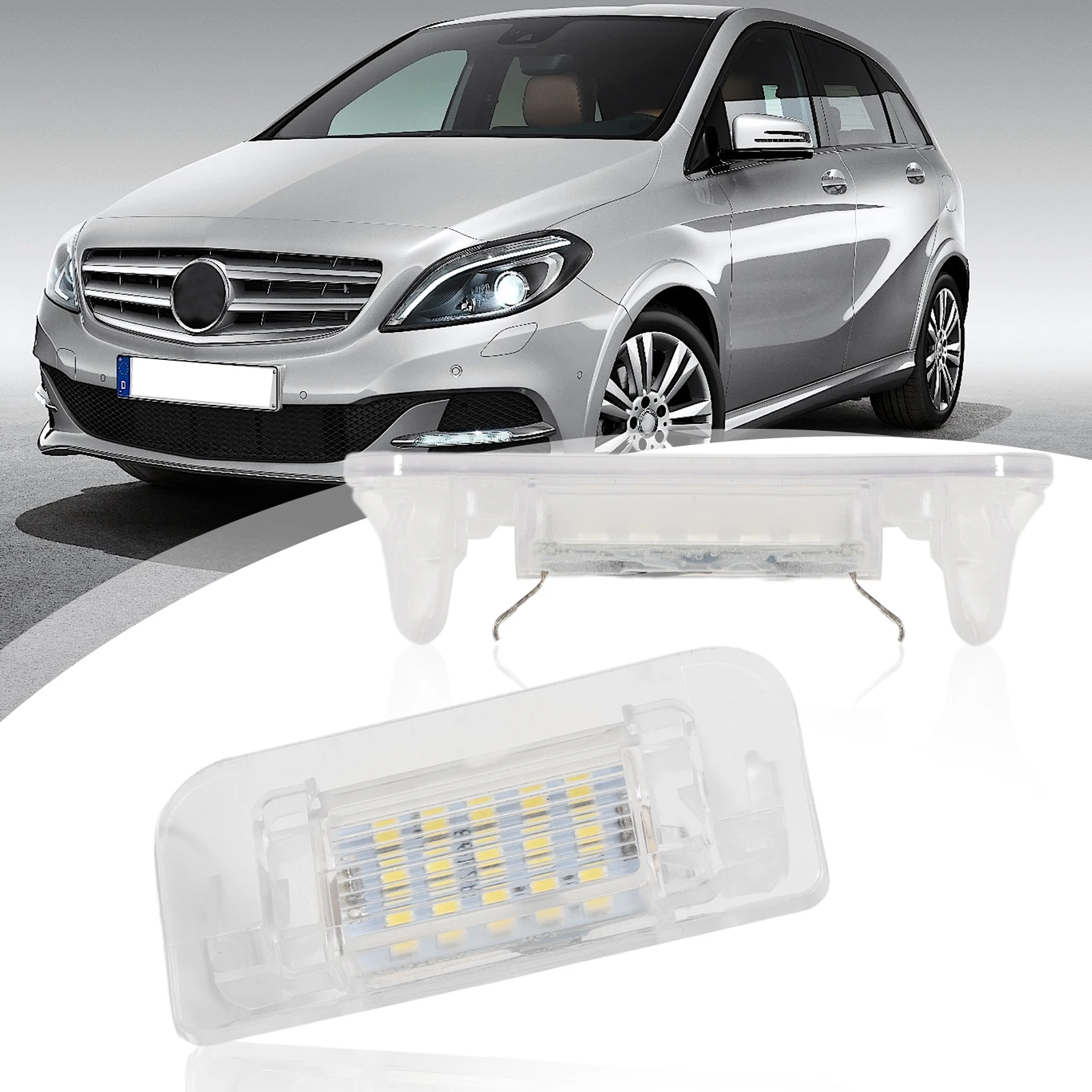 

2 PCS LED License Plate Lights 2468201566 A2468201566 Compatible with Mercedes Benz W246 W242 B-Class 2011-2019