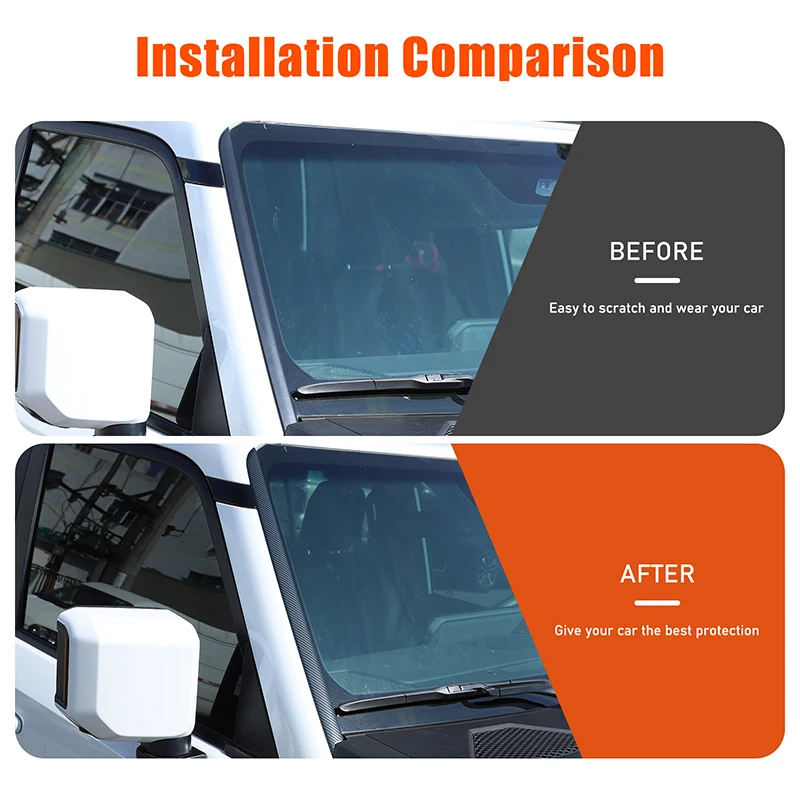 

For Toyota Land Cruiser Prado 250 LC250 2024+Stainless Steel Carbon Fiber Car Front Windshield Side Trim Sticker Car Accessories