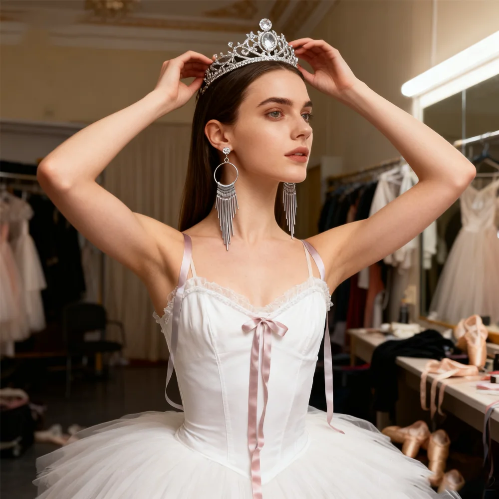 PESENAR 1920年代スタイル シルバートーン フープ フリンジ イヤリング フラッパーコスチュームやヴィンテージギャツビー アクセサリー用