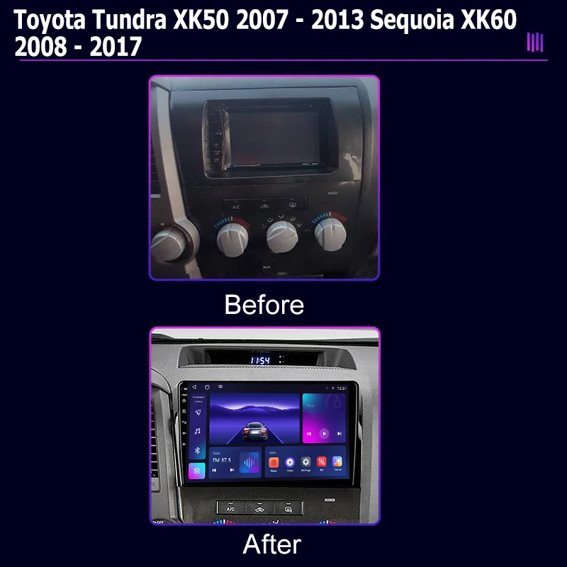 roadivox Android car radio for Toyota Tundra XK50 2007 2013 Sequoia stereo GPS Navigation video Multimedia Player tape recorder