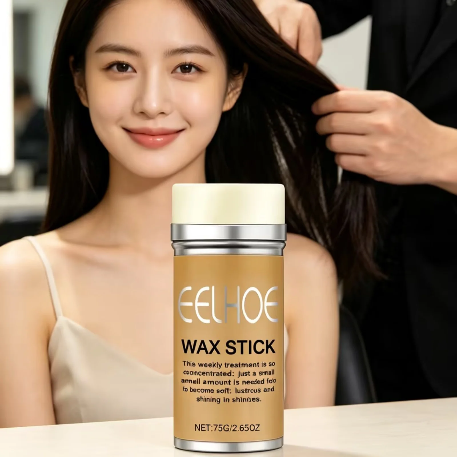 EELHOE Hair Wax Stick Deeply Nourishing Soft Smoothing Frizzy Boost Luster Long Lasting Styling Gentle Formula Hair Fix Wax 75g