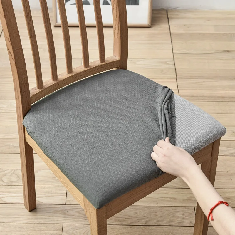 Elastic Household Chair Slipcover Protective Square Seat Cover for Dining Hotel Chairs Comfortable Sitting Chair Dust Cover