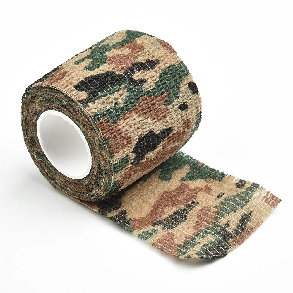 Camouflage Form Reusable Polyester Self Cling Camo Hunting Rifle Fabric Tape Waterproof Wrap Outdoor Camping Auxiliary Tools