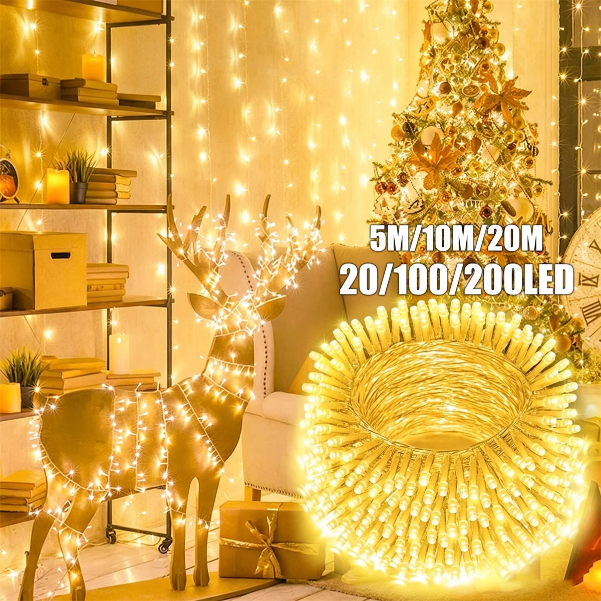 Lighting Christmas Decor - Świąteczny łańcuch świetlny z 8 trybami