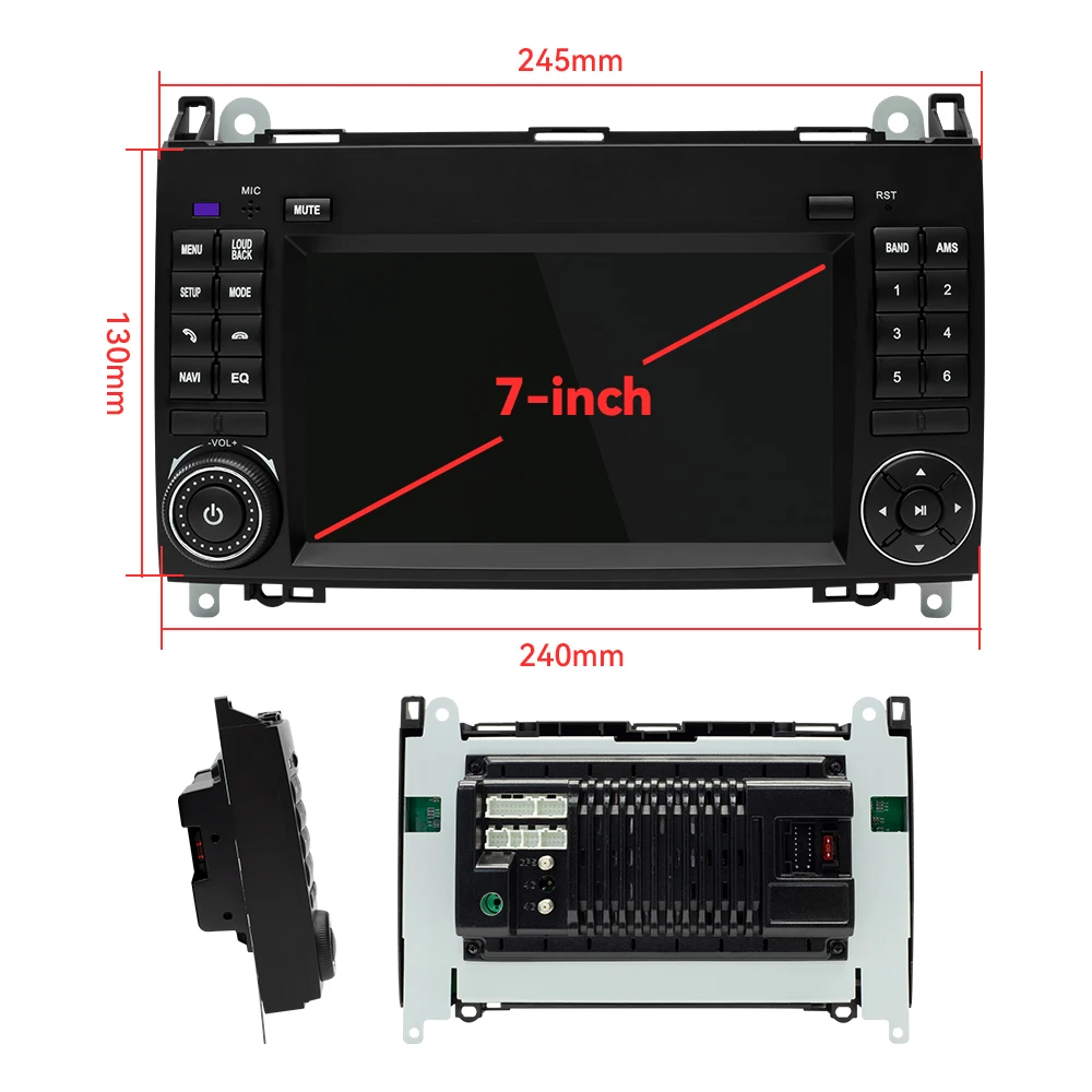 Wireless Carplay Android 12 Car Radio For Mercedes Benz B200 Sprinter W906 W639 AB Class W169 W245 Viano Vito 8GB 128GB DSP GPS