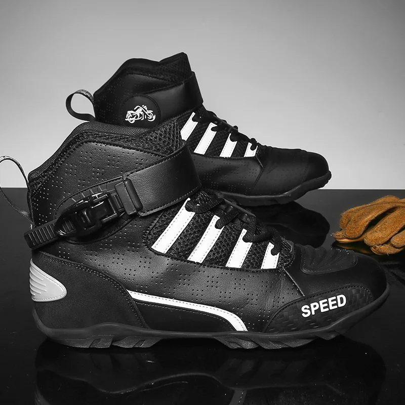 New Motorcycle Boots Men Leather Motos Breathable Anti Slip Wear-resistant Riders Boots Motorbike Racing Ankle Length Shoes image 6