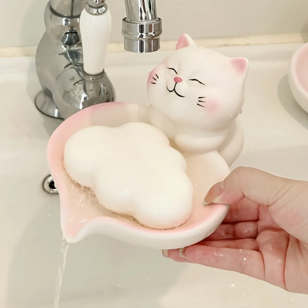 saboneteira-de-ceramica-em-formato-de-gato-rosa-com-dreno-suporte-antiderrapante-para-sabonete-para-banheiro-e-cozinha