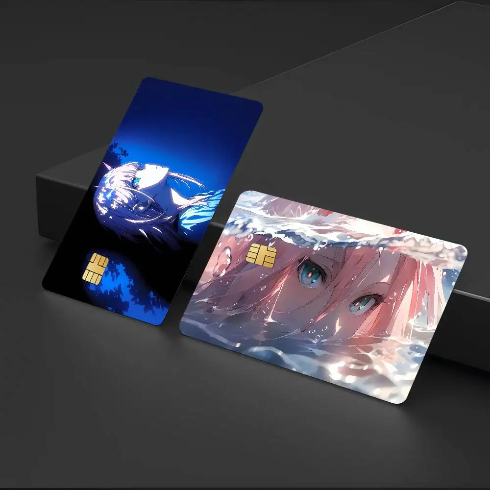 Аниме D-Darling In The FranXX Аниме мультфильм 1 набор из 4 шт., наклейка из кожи медведя, пленочная лента, чехол для большой кредитной дебетовой карты, передняя сторона