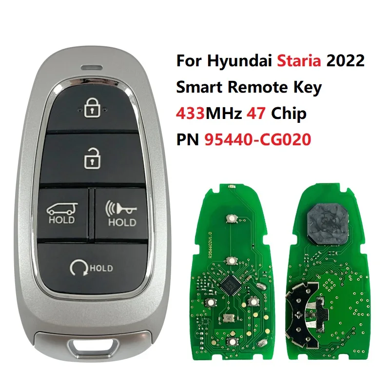 CN020314 Part Number 95440-CG020 For Hyundai Staria 2022 Smart Remote Key 5 Buttons 433MHz 47 Chip FCC ID TQ8-F0B-4F27