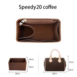 WUTA شعر إدراج حقيبة منظم ل LV Speedy 20 25 30 35 رفرف حقيبة داخلية حقيبة ماكياج حقيبة تخزين السفر حقيبة حمل الاكسسوارات أفضل 6 حقائب ظهر للمبيعات 35x20x20 - رقم 2