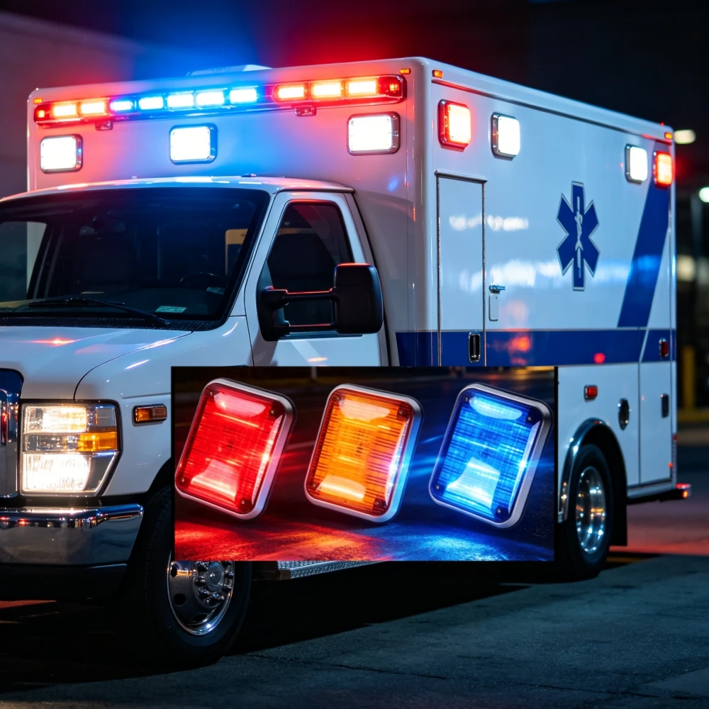 

1 Set LED Ambulance Flashing Lights Police Strobe Light 12V 24V Fire Truck LED Stroboscope Traffic Signal Lamp