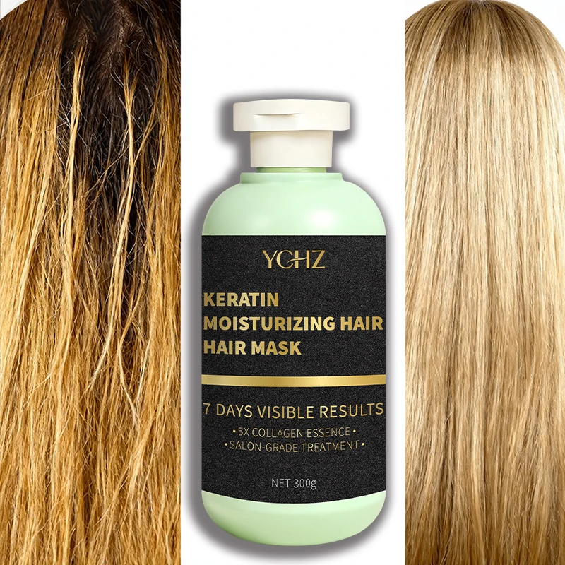 

Волшебная кератиновая маска для волос, содержит коллаген - увлажняющий и восстанавливающий уход, делает волосы шелковистый гладкий, повышает жизненную силу и блеск, подходит для нормальных волос и всех типов волос