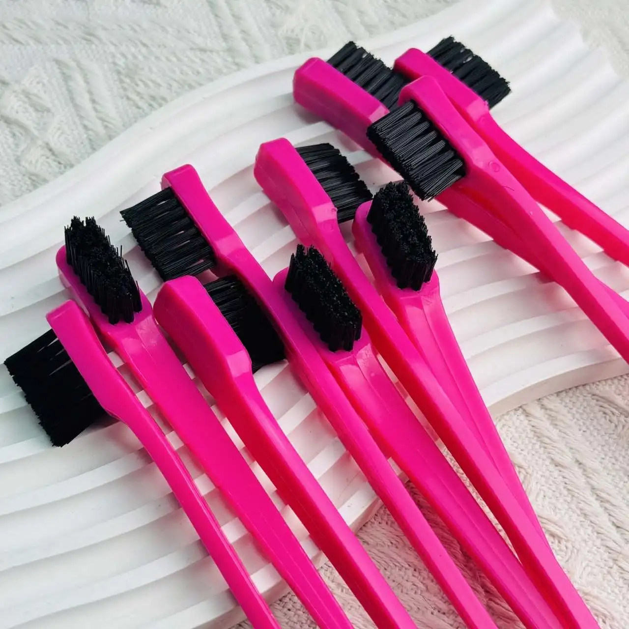 Hair Anti-Static Edge Brush Comb 2-in-1 Double-Sided Edge Control Brush Hair Styling Tool with Comb, Special for Real Hair Wigs