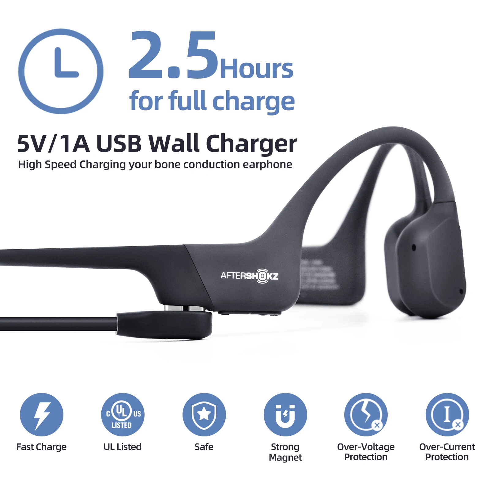 Câble de charge rapide USB/type-c pour écouteurs Shokz AS800/S803/S810/adaptateur de chargeur de casque à Conduction osseuse à entraînement ouvert