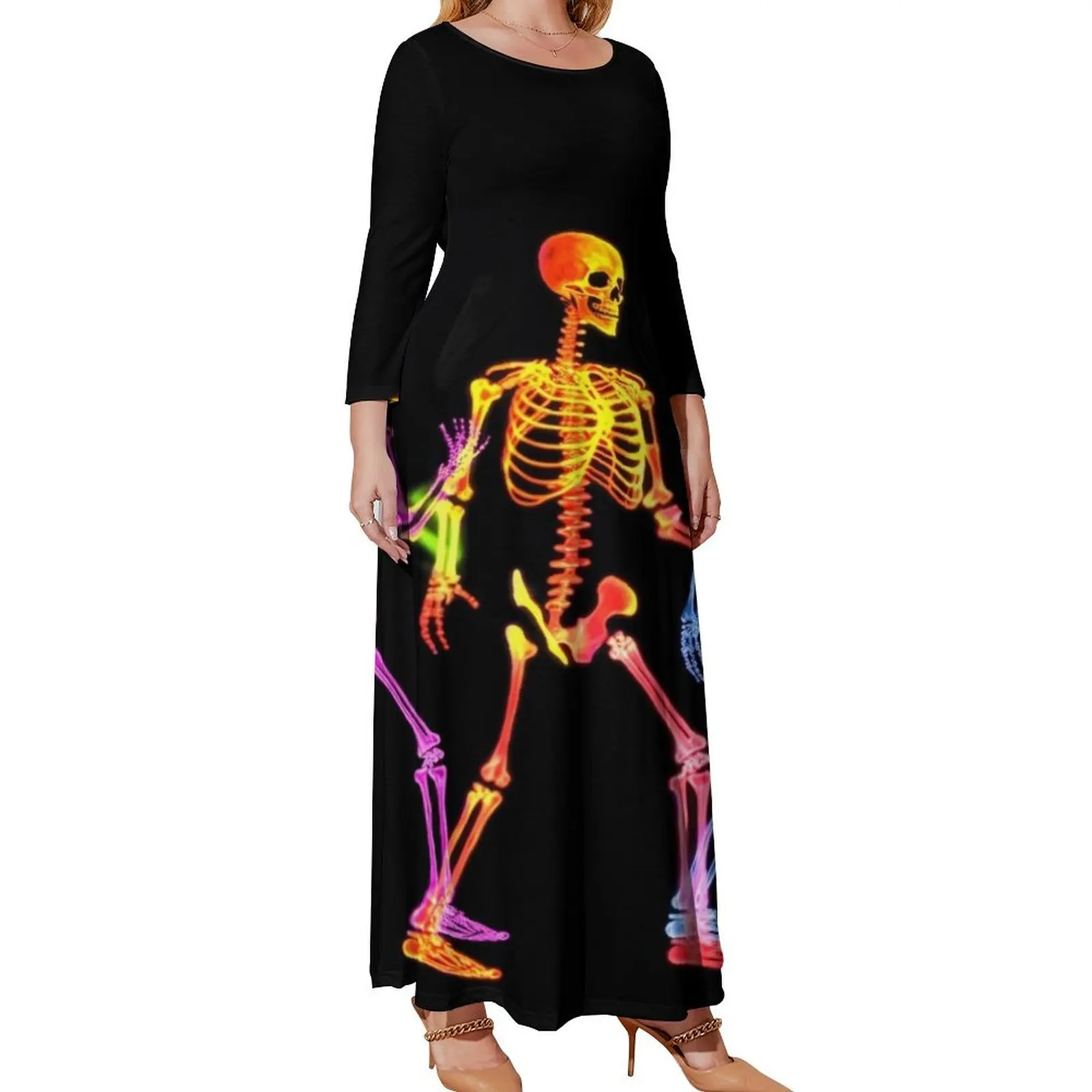 

Dancing Skeletons Long Sleeved Dress luxury evening dress woman for wedding dresses summer