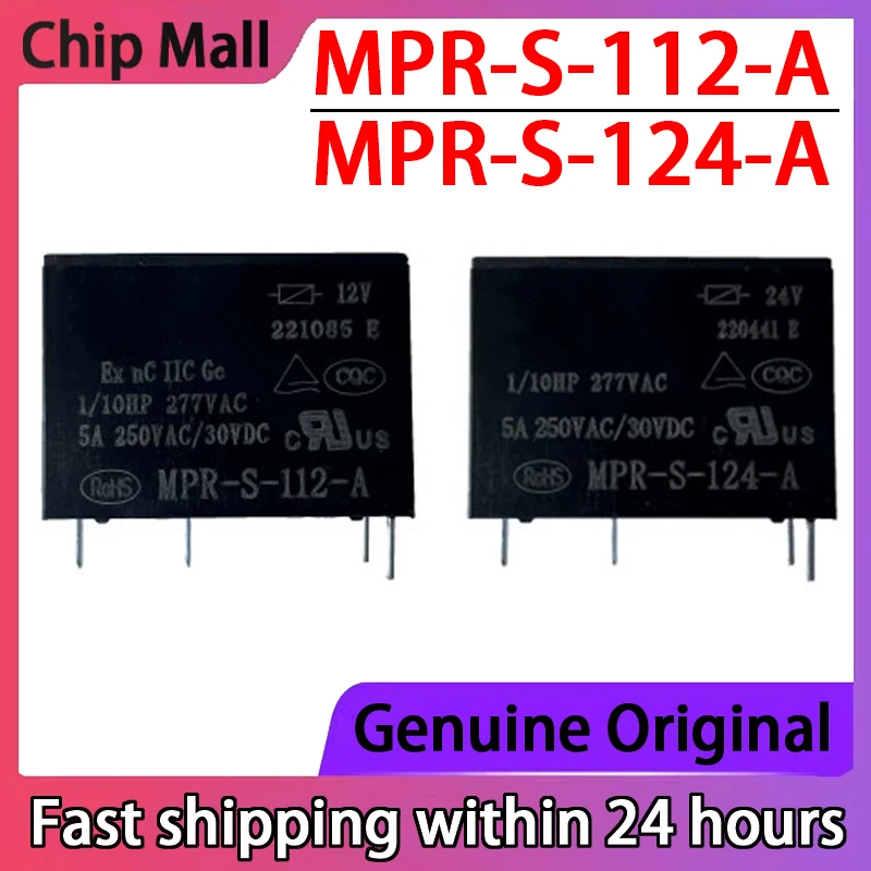 

5 шт. новые MPR-S-112-A MPR-S-124-A 24 В постоянного тока 12 В постоянного тока Набор из 4-контактных реле 5 А на складе