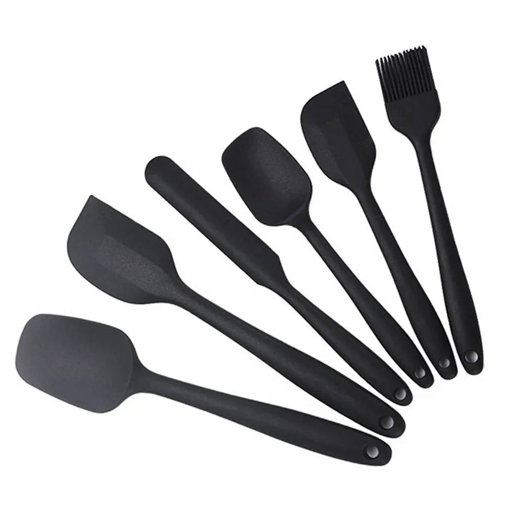6-teiliges Silikon-Spatel-Set, lebensmittelecht, antihaftbeschichtet, hitzebeständig, Spatel, Wender zum Kochen, Backen, Mischen, Backen
