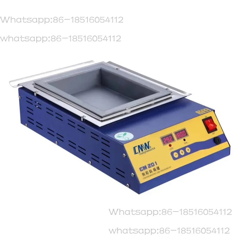 

CM-201 Lead-free solder pot Digital display 1500w melt tin 9.8KG temperature adjustable Melting tin furnace square tin stove