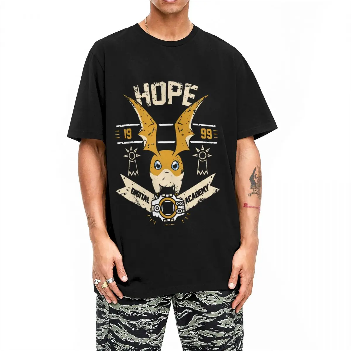 Hip Hop Hope Academy t-shirt Unisex cotone manica corta Digimon Nostalgic Anime girocollo top