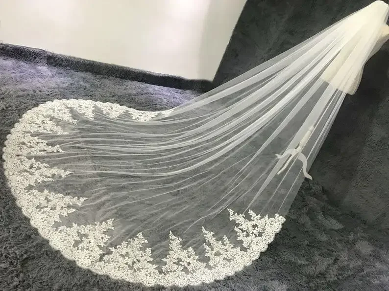 lace-wedding-veilbridal-veil1tier-cathedral-veil118-long-veilwhite-ivorywedding-giftlong-veilcomb-veil