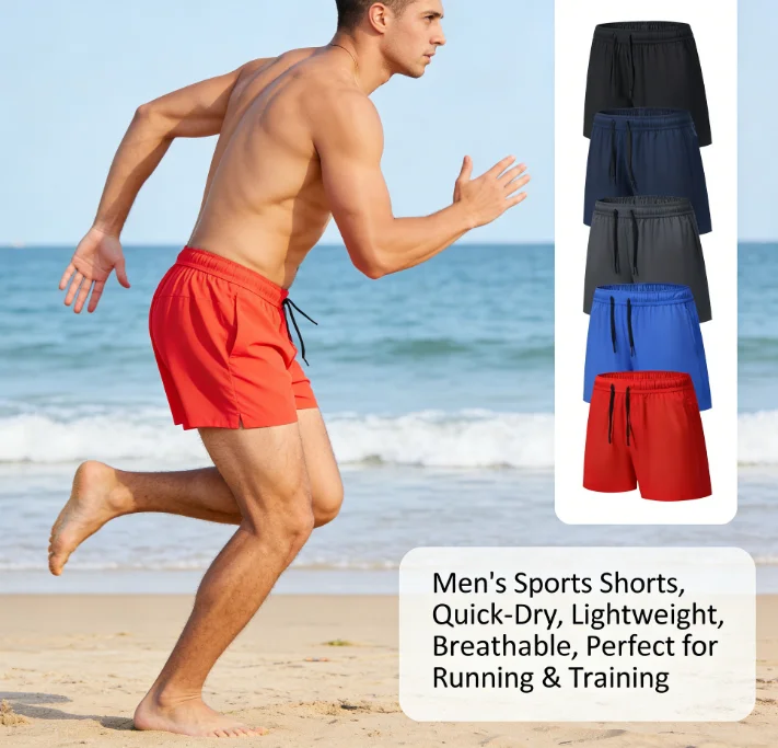 

Мужские спортивные шорты для бега 2-в-1, свободные, быстросохнущие, для тренировок на открытом воздухе, с защитой от натирания