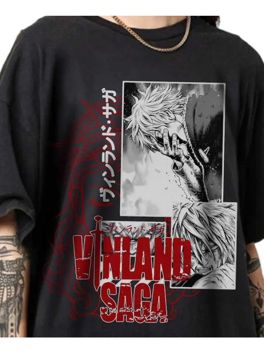 

Мужская футболка с рисунком аниме в стиле ретро, 100% хлопок, богемный стиль, жирный мужской и женский топ с принтом «Винланд Сага», такой же высококачественный топ