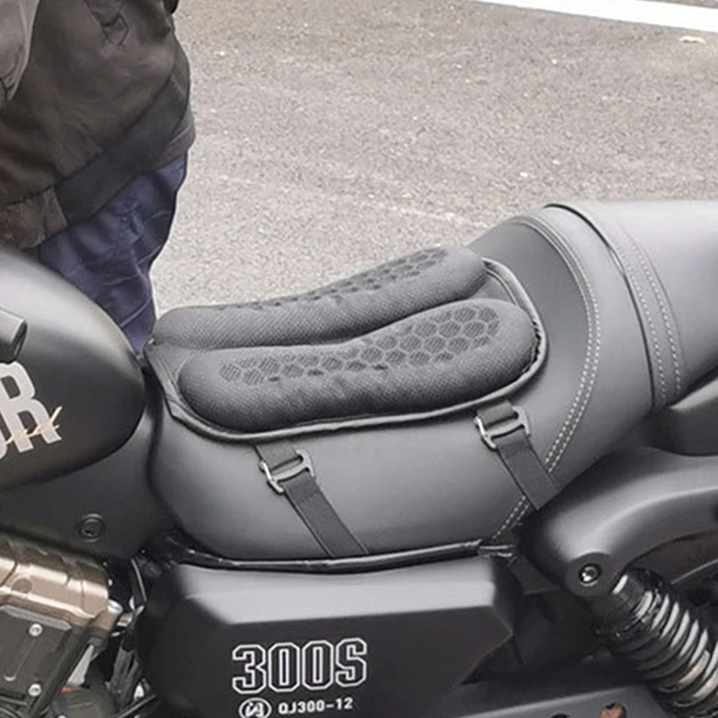 TPE Motorcycle Seat Cushion Slow Rebound Memory Gel Saddle Pad Comfort Shock Absorption Seat Cover for Long Rides Accessories
