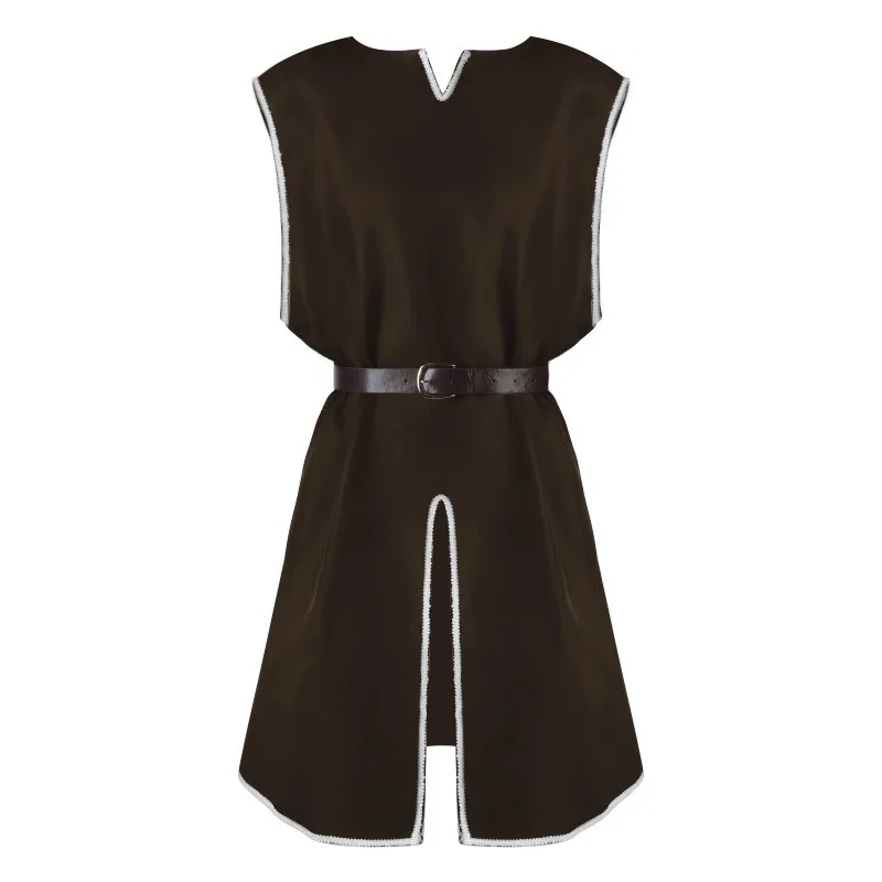 عباءة طويلة فضفاضة للرجال، زي الهالوين، سترة من العصور الوسطى بخصر ضيق، ملابس خارجية للعروض، زي عرقي غير رسمي لموسم الصيف #4