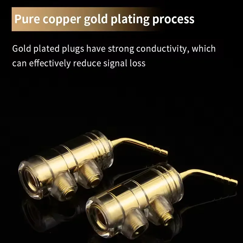 Audio Banana Plug Pin Type Connector Overheating Pure Copper Gold Plated Soldering Free Speaker Terminal For Amplifier