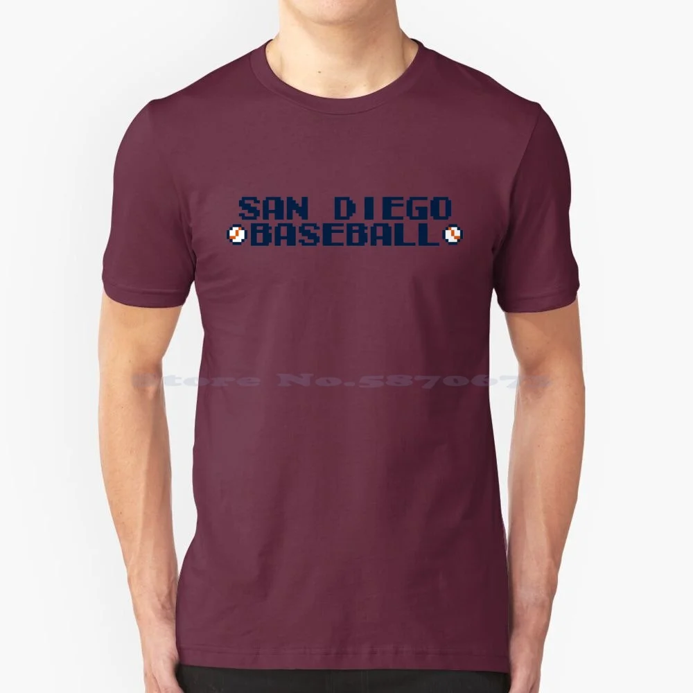 San Diego Baseball 4.0 T Shirt 100% Cotton Tee San Diego Baseball Padres Baseball 8 Bit Art