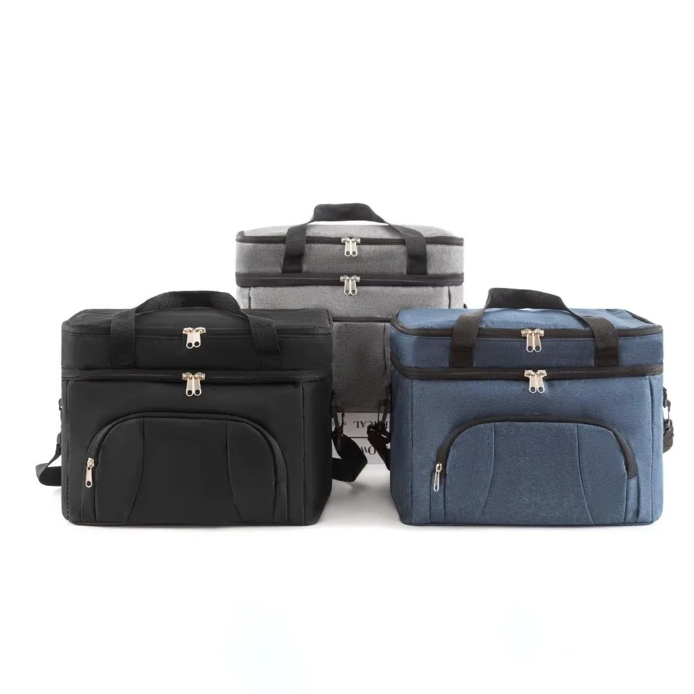 

Multifunctional Tote Cooler Large Capacity Waterproof Lunch Bag Double Layers with Adjustable Strap Thermal Lunch Bag