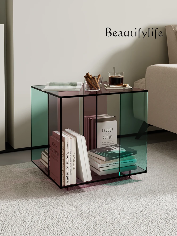 

Nordic Acrylic Sofa Side Table Living Room Simple Storage Rack