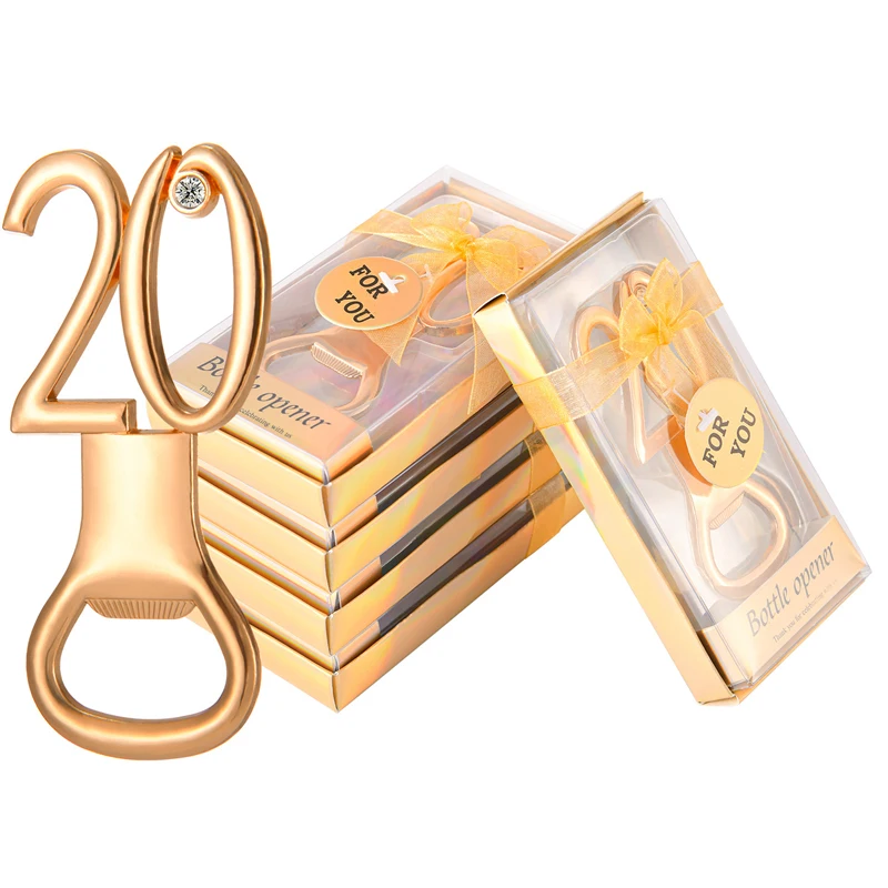 20 stücke Boxen Jahrestag Dekoration Geschenke Goldene 50 Jahr Flasche Opener für 50th Geburtstag Hochzeitstag Partei Liefert – Detail 4