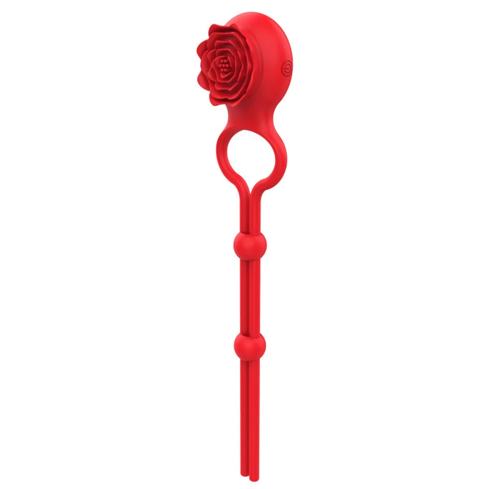 10 Speeds Unisex Rose Penis Ring Vibrator Clitoral Stimulator Cock Enlargement Delayed Vibrating Sex Toys For Couple Adult Games