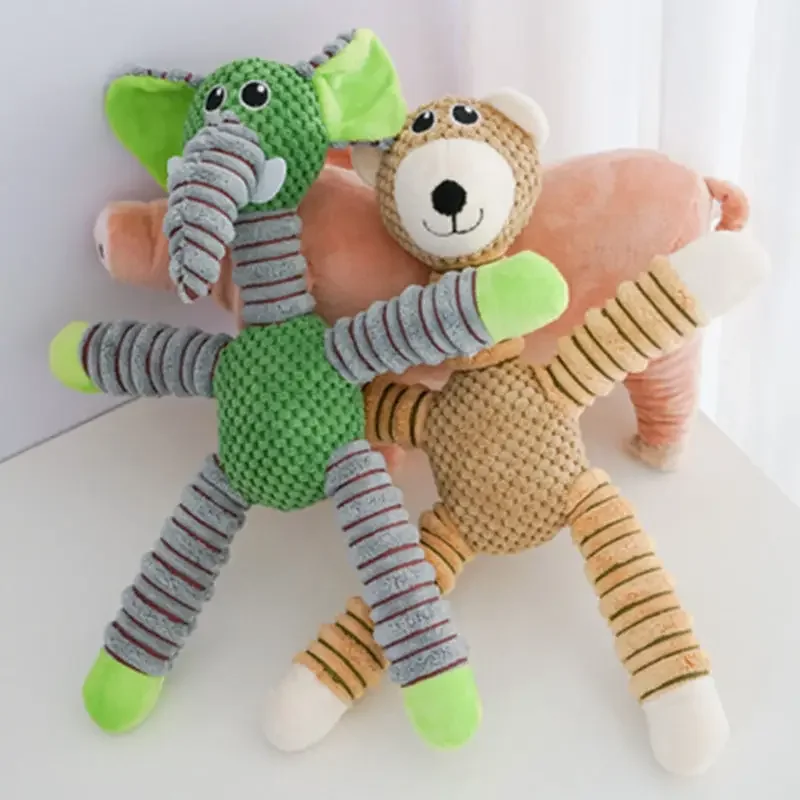 Indestructible Squeaky Dog Toys for Large Dogs Soft Plush Chew Toys Teething Dental Training Toys for Aggressive Chewers view 5