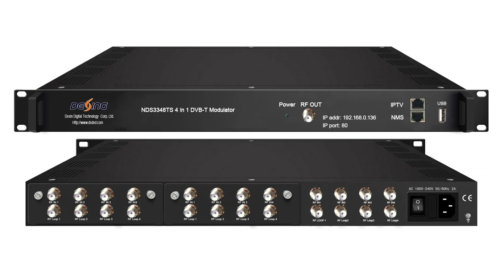 NDS3348CS 12 Tuner Input 4 in 1 DVB-C Modulator 4 in 1 Modulator Dvb-c Modulator